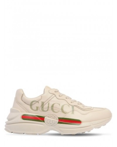 GUCCI Rhyton Gucci Logo Leather Sneaker